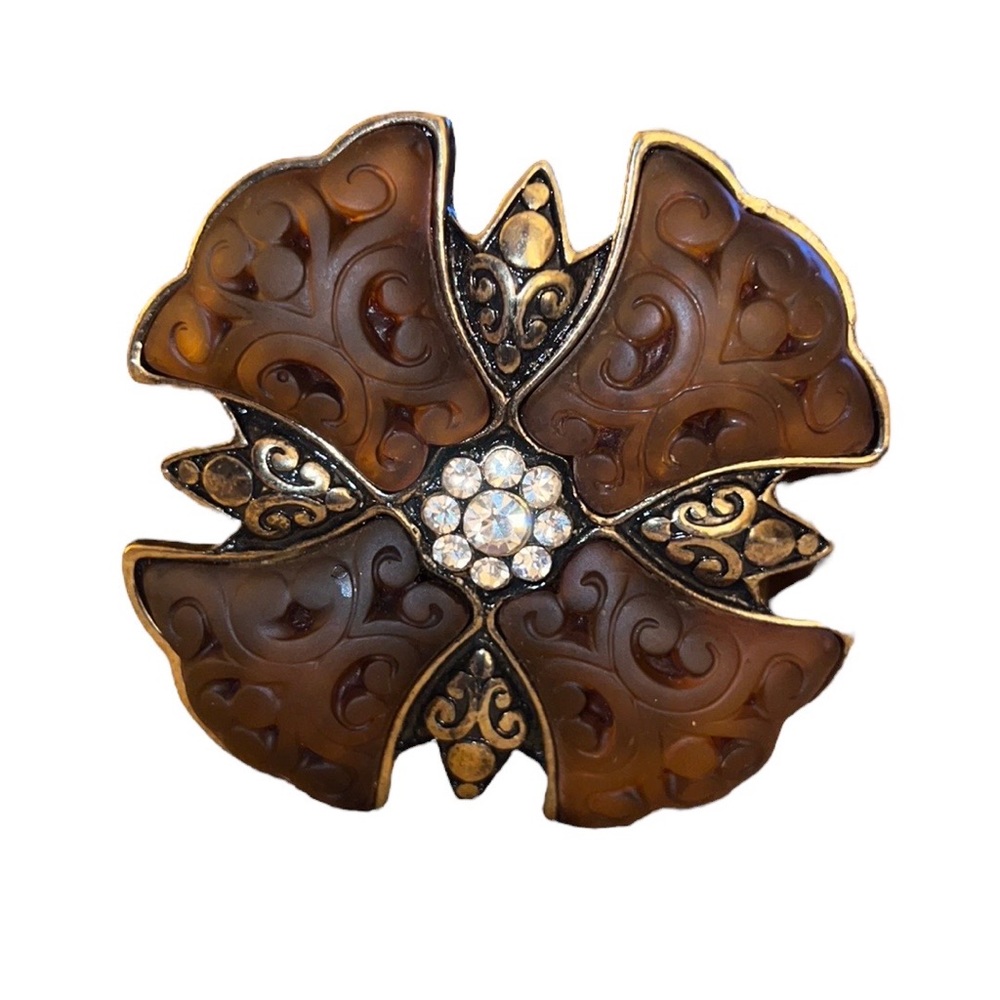 Chic metal & rhinestone buckle and metal & leather belt for business and casual